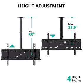 WALI ceiling mount tilts 20 degrees for better viewing comfort