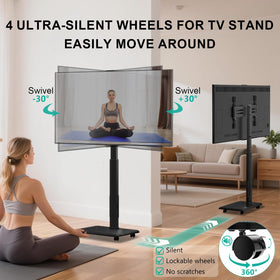 WALI stand built-in power hub provides USB and AC outlets for clutter-free setup.