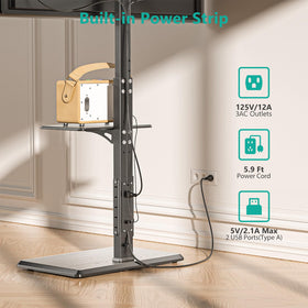 WALI TV stand with adjustable soundbar shelf for customized entertainment setup.
