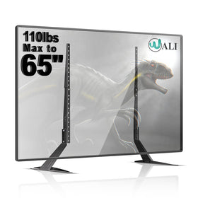 WALI universal TV stand base for 22–65 inch TVs provides stable support.