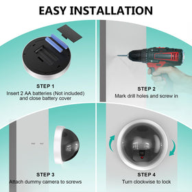 No wiring required, batteries power the device for flexible placement.