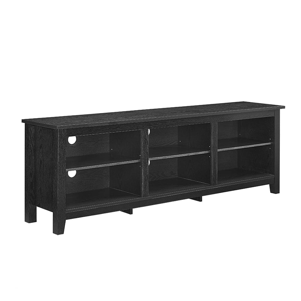 Walker Edison Wren Classic 6-Cubby TV Stand top surface supports up to 200 pounds for a heavy TV