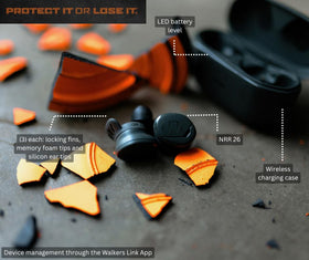 Memory foam tips on Walkers Suppressor Earbuds provide a personalized, snug seal.
