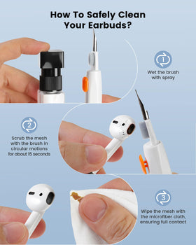 WalktherHa 20-in-1 soft brush high-density bristles clean speaker mesh effectively.