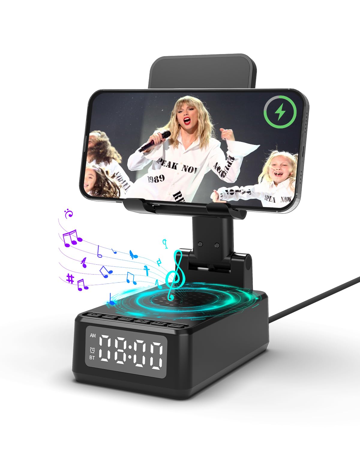 WamGra 5-in-1 charger stand shown for hands-free desk use.