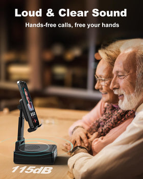 WamGra adjustable tilt stand reduces neck strain during calls.