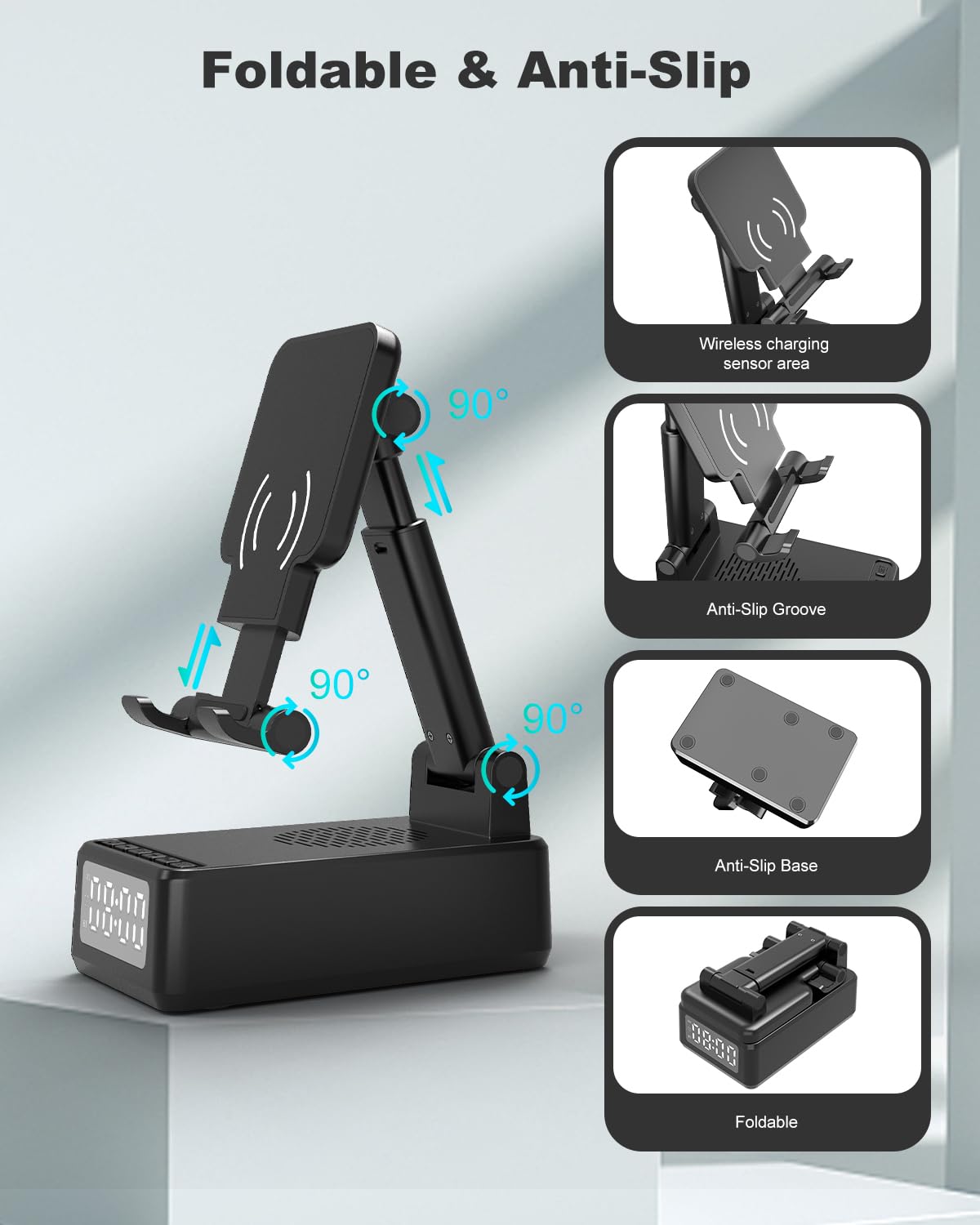 WamGra horizontal and vertical charging for flexible viewing.