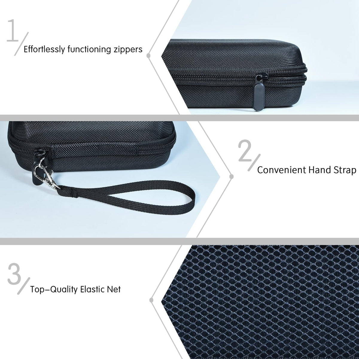 Wanaiha mesh pocket holding Ethernet and USB cables for neat storage
