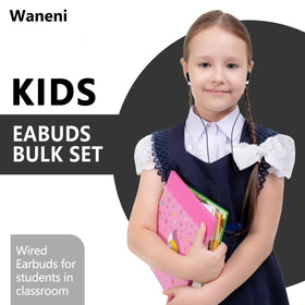 Waneni bulk earbuds side view, ready for bulk deployment in schools.