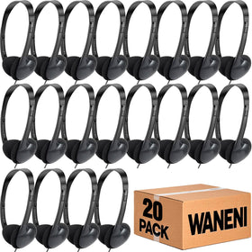 Waneni Kids Headphones 20-pack, packaged for classrooms, ready for bulk deployment.