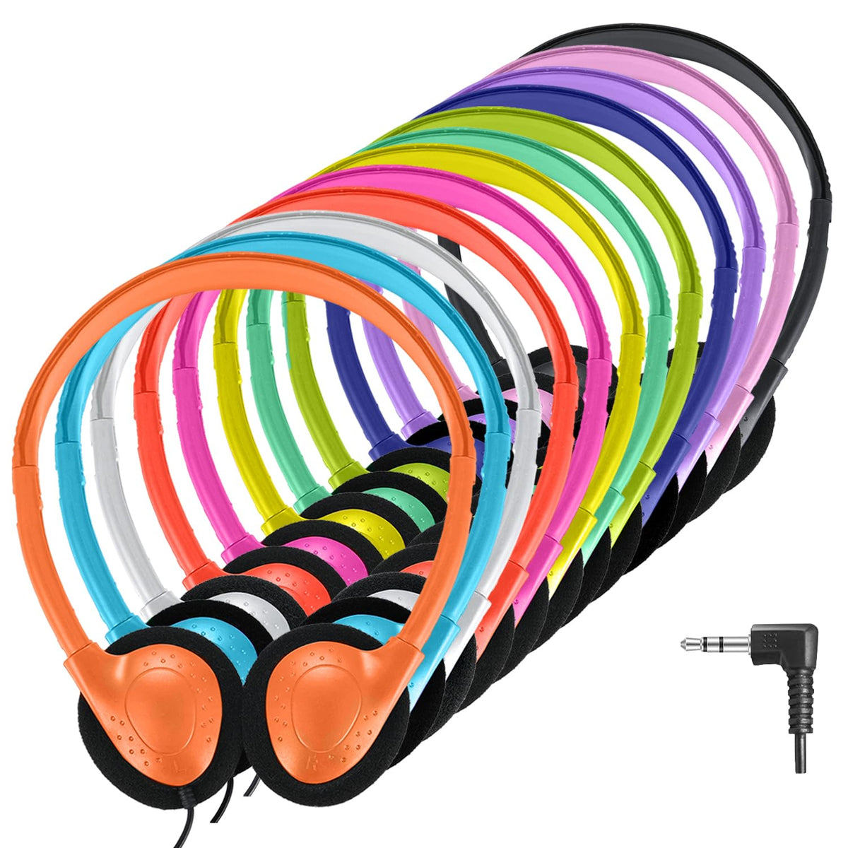 Waneni Kids Headphones Bulk Pack shown, ideal for classroom distribution
