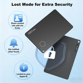 WANLD wallet tracker card highlighting 5+ year battery life