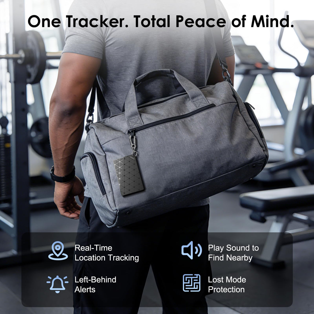 WANLD wallet tracker in commuter bag demonstrating everyday loss prevention