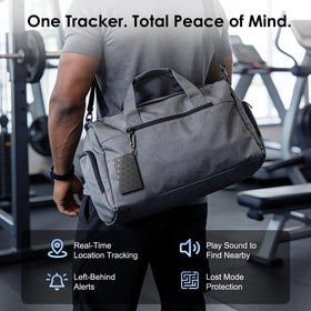 WANLD wallet tracker in commuter bag demonstrating everyday loss prevention