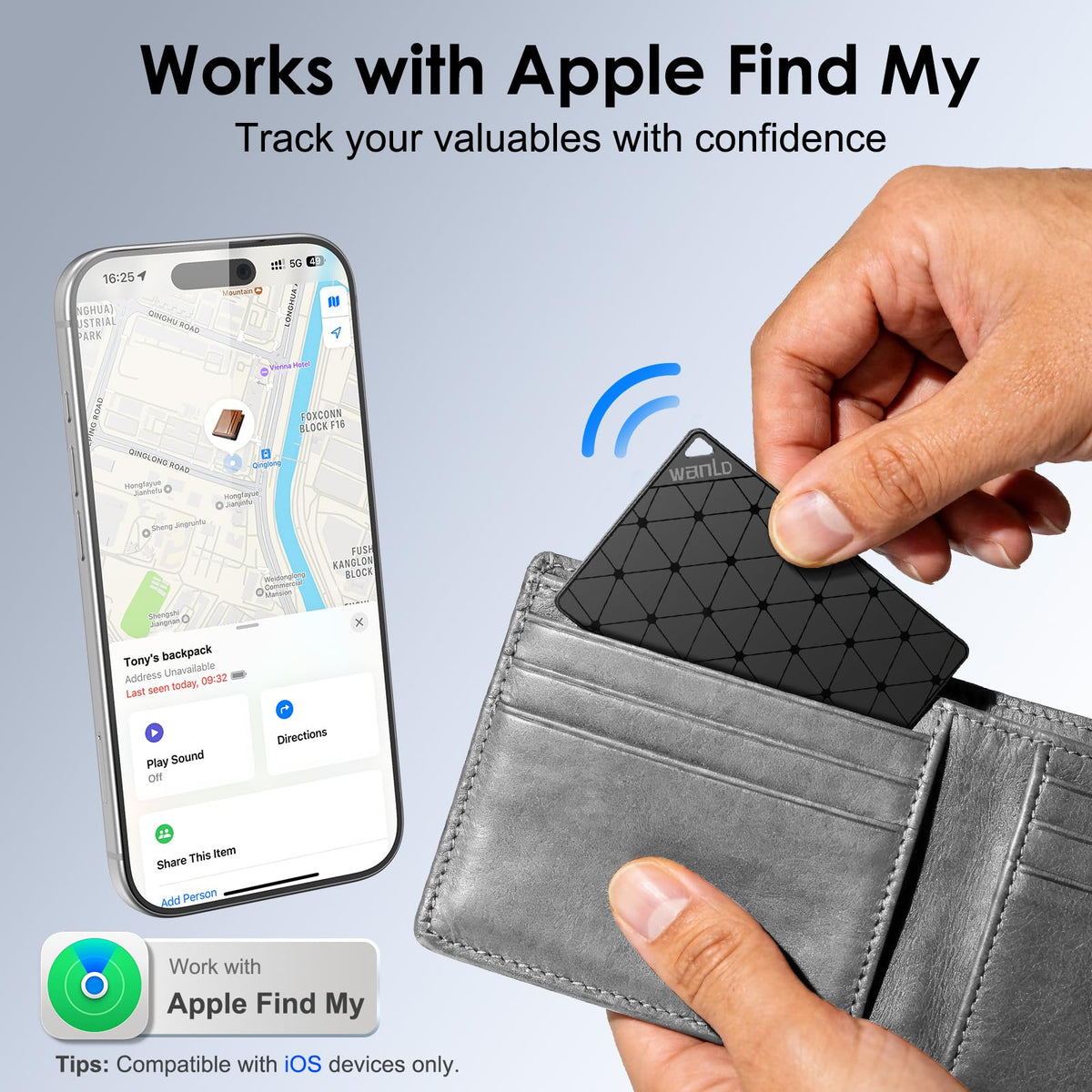 WANLD tracker slim profile close-up highlighting ultra-thin carry convenience