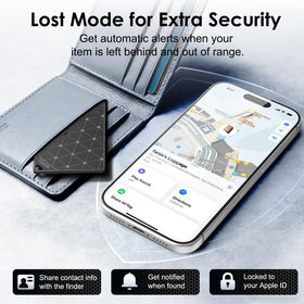 WANLD tracker tucked in passport sleeve showing travel-friendly protection