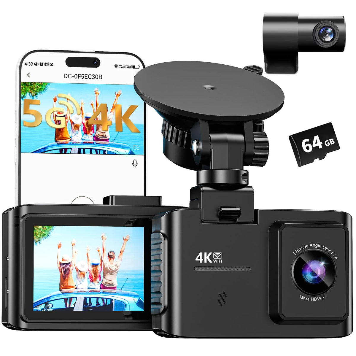 WANLIPO dash cam front 4K view captures sharp road details for evidence