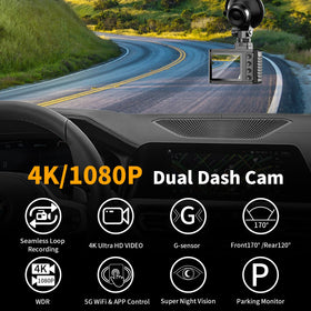 WANLIPO dash cam rear 1080p view records clear traffic behind