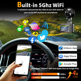 WANLIPO dash cam rear 120-degree lens covers more area