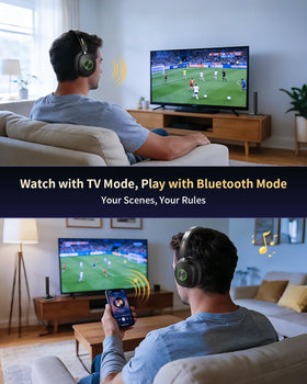 Wantek headphones with ultra-low latency keeps audio in sync with video.