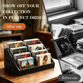 Wanyshapy space-saving media rack fits on desks and nightstands
