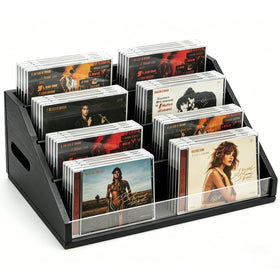 Wanyshapy wooden CD storage rack four-tier for organized music collection