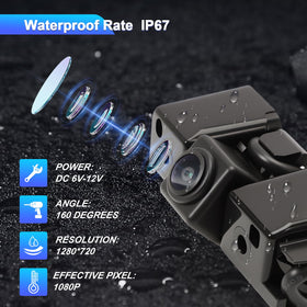 Wanzuwbip backup camera with 720p sensor delivers crisp rear views in rain or low light.