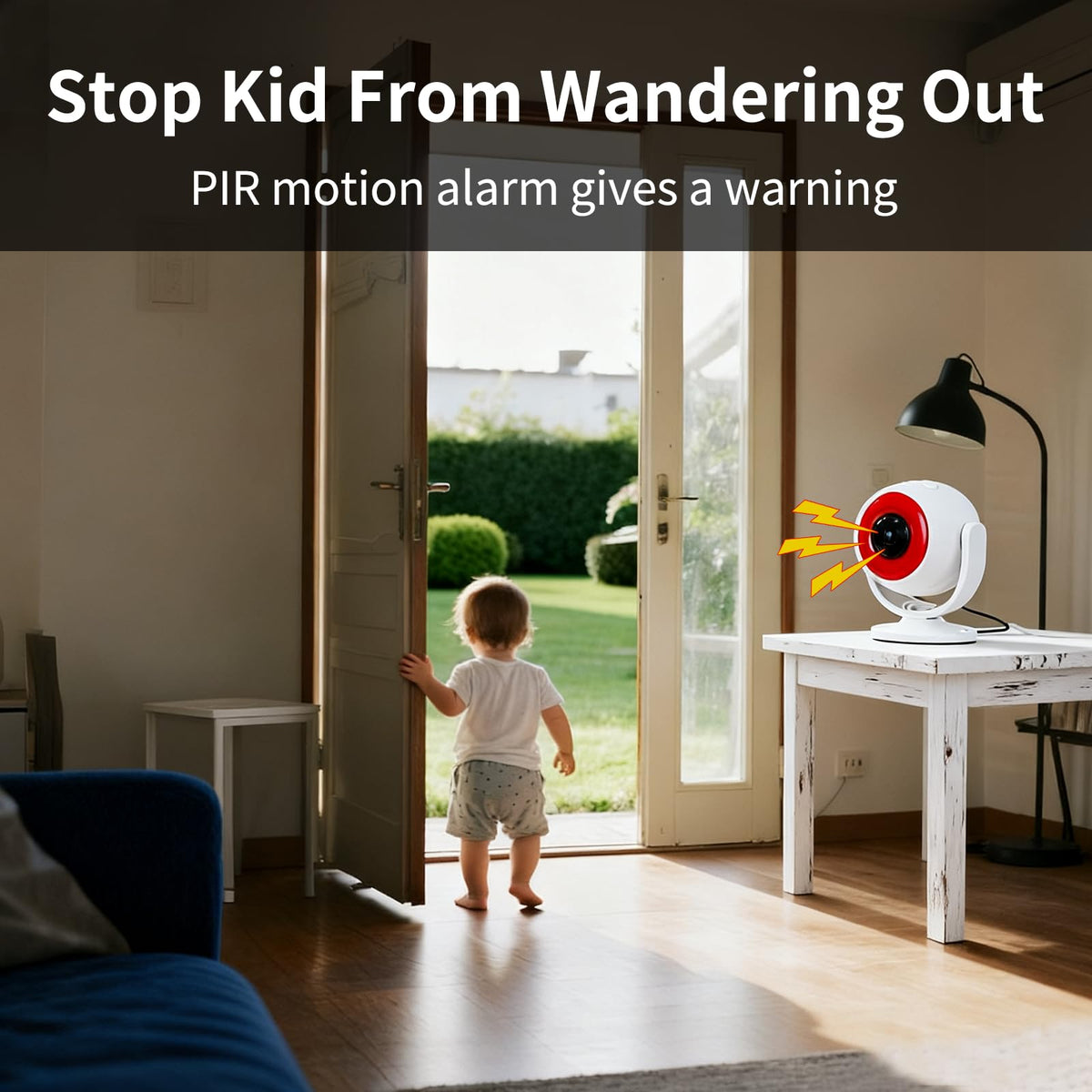 WARROXIDE sensor close-up highlighting PIR lens and sensitivity control for accurate detection