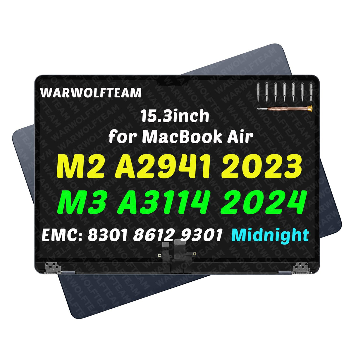 WARWOLFTEAM 15.3-inch LCD screen assembly for MacBook Air with crisp detail