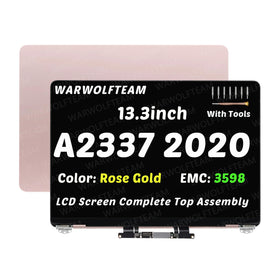WARWOLFTEAM MacBook Air 13.3-inch rose gold screen assembly, front view for reliable replacement