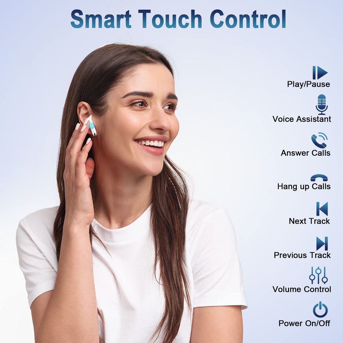 Wasart earbuds with water splash, showing IP7 protection during exercise