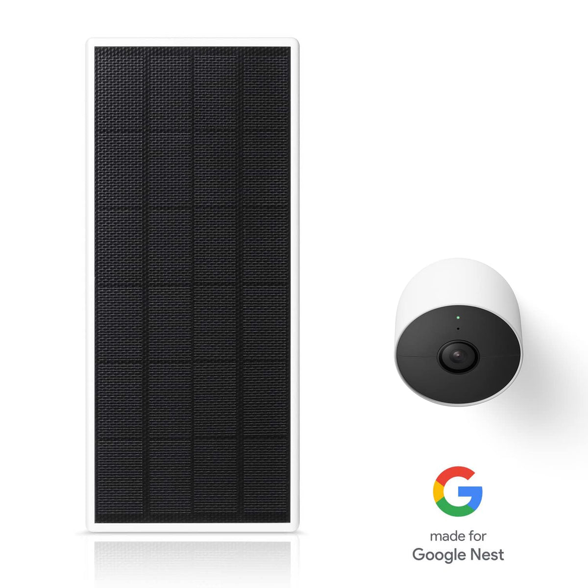 Wasserstein Solar Panel indoor 2-pack powers Nest Cam Indoor reliably.