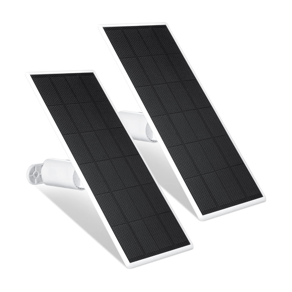 Wasserstein Solar Panel outdoor 2-pack powers Nest Cam Outdoor with solar energy.