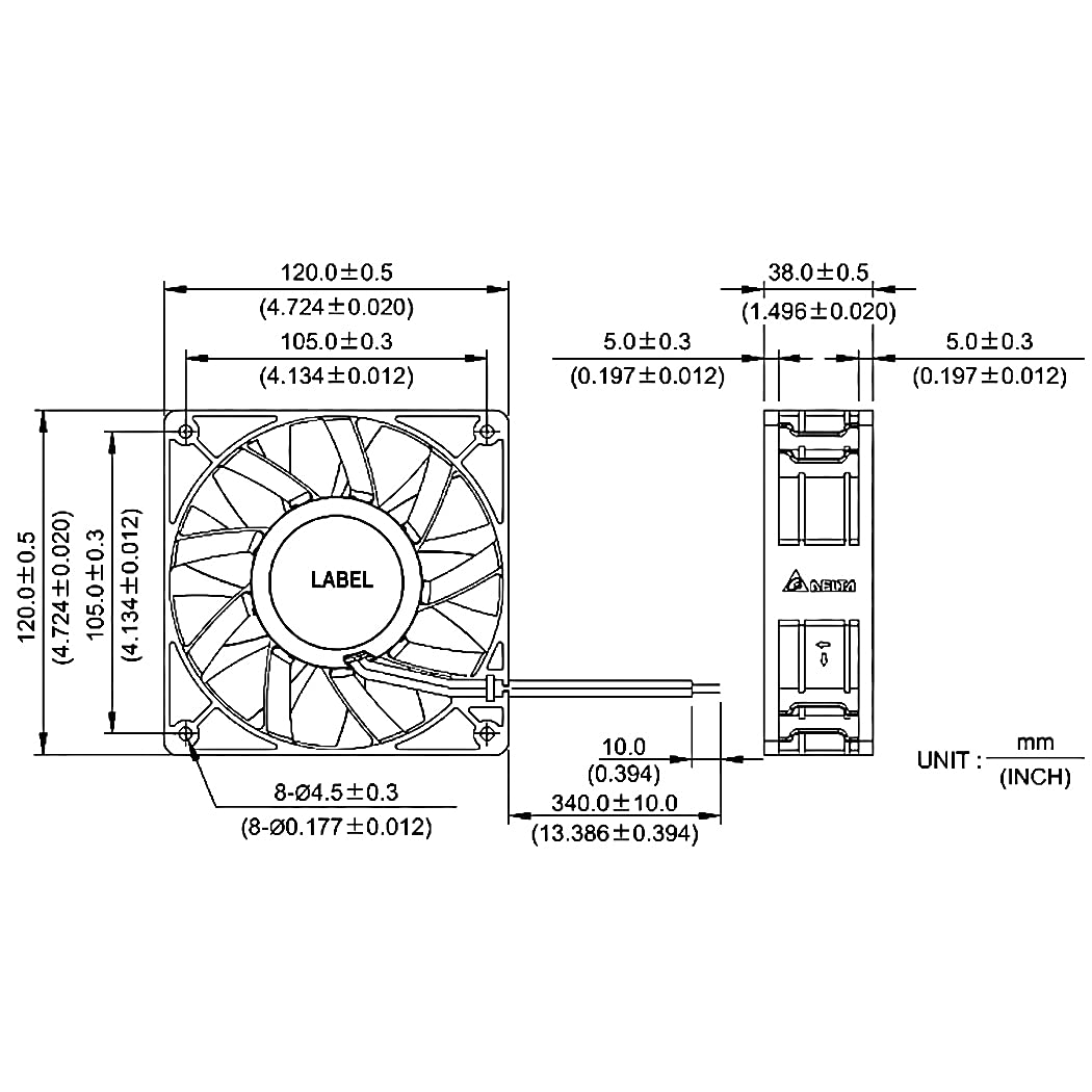 Wathai 12038 noise and CFM profile for cooling flexibility