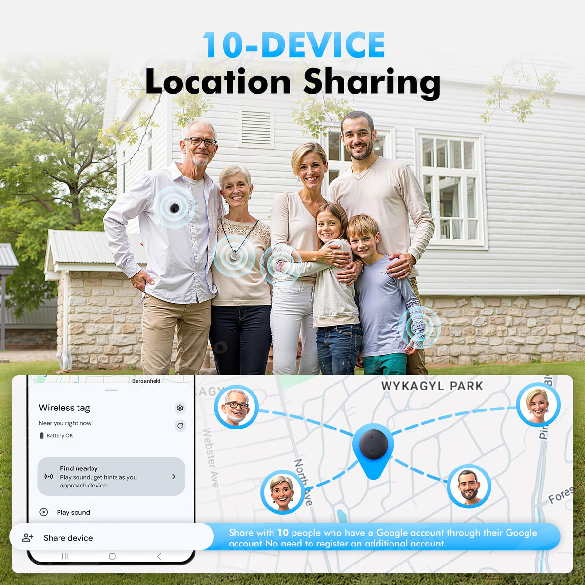 WATSABRO tracker fastened to luggage handle aiding airport tracking