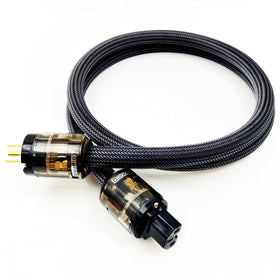 WAudio power cable front packaging showing product and connectors for reliable power