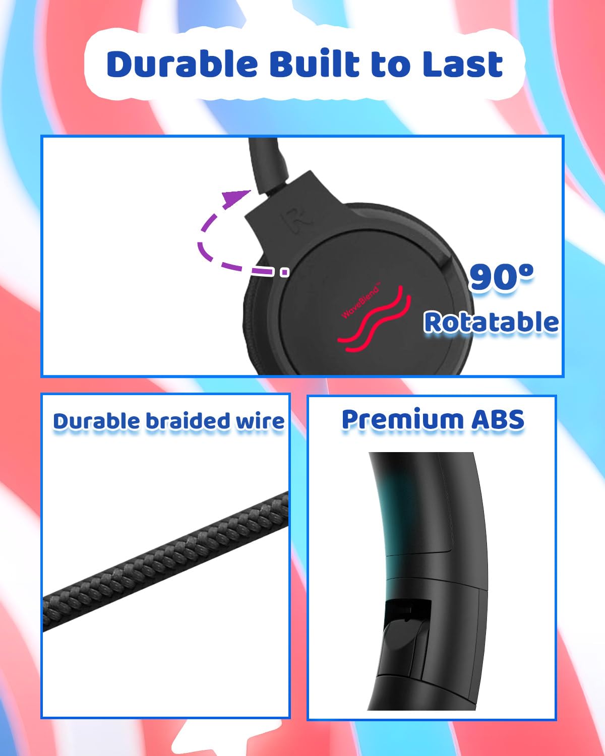 WaveBlend durable nylon braided cord resists tangles for daily use.