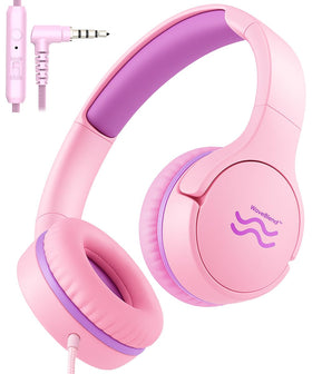 WaveBlend kids headphones with mic, foldable design for easy packing and travel