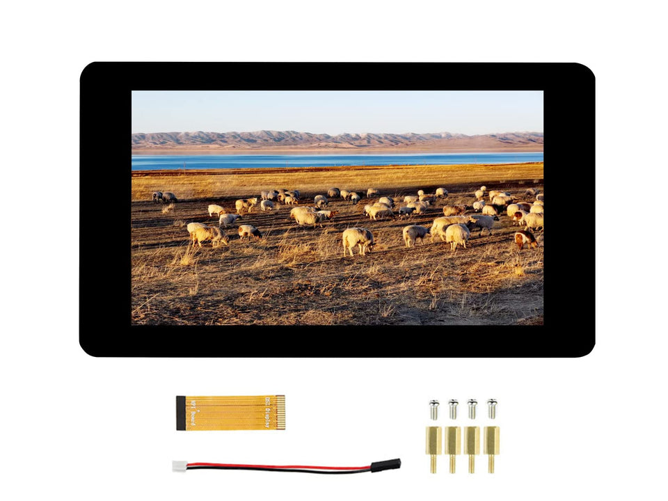 Waveshare 7-inch DSI touch display front view for Raspberry Pi projects.