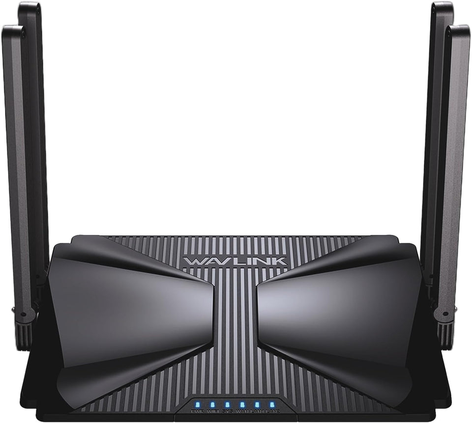 WAVLINK AX3000 front view, compact router for reliable home WiFi