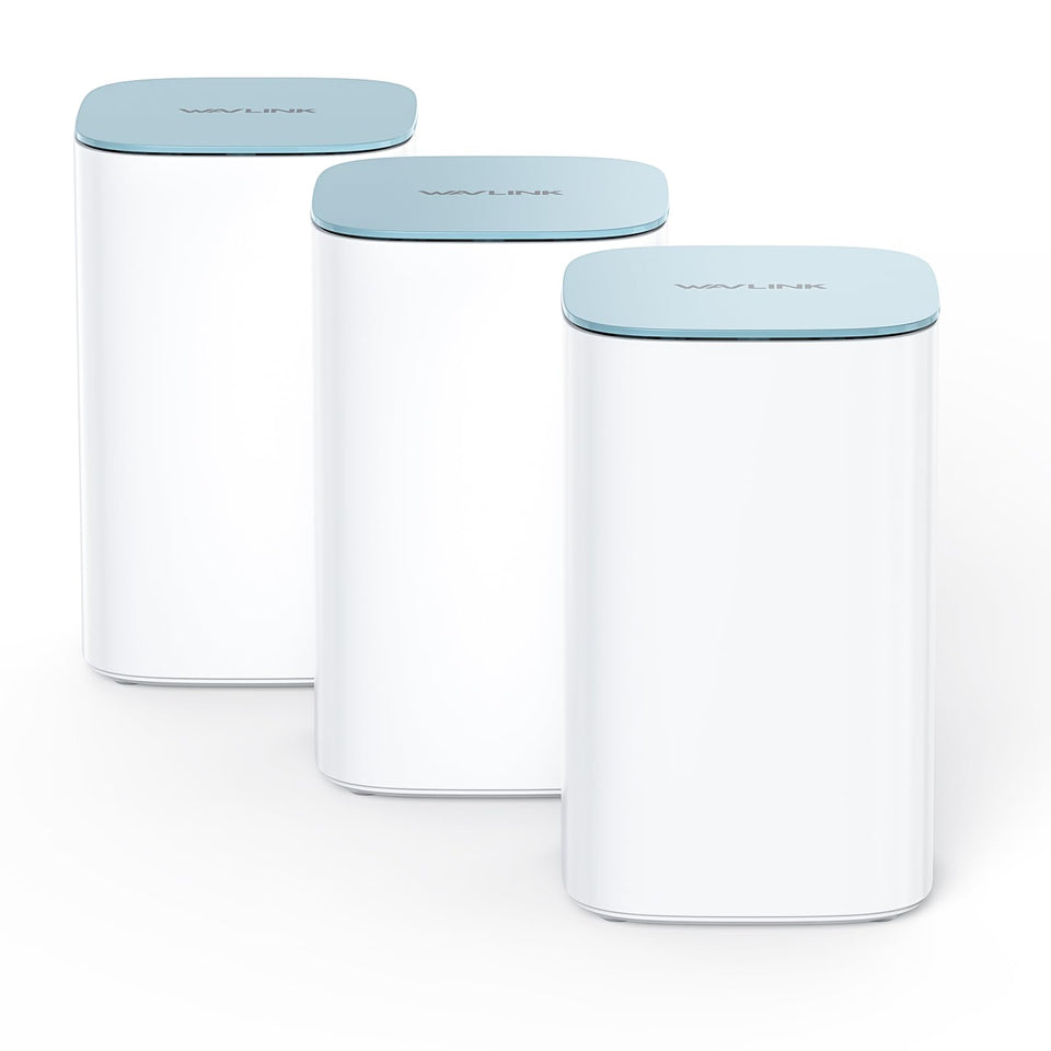 WAVLINK AX3000 front view showing compact design for flexible placement and strong coverage.