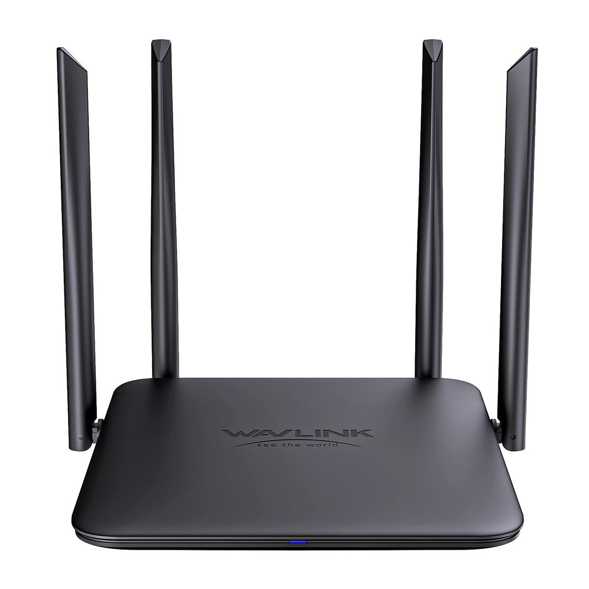 WAVLINK BE5100 top view with four antennas for broad coverage.