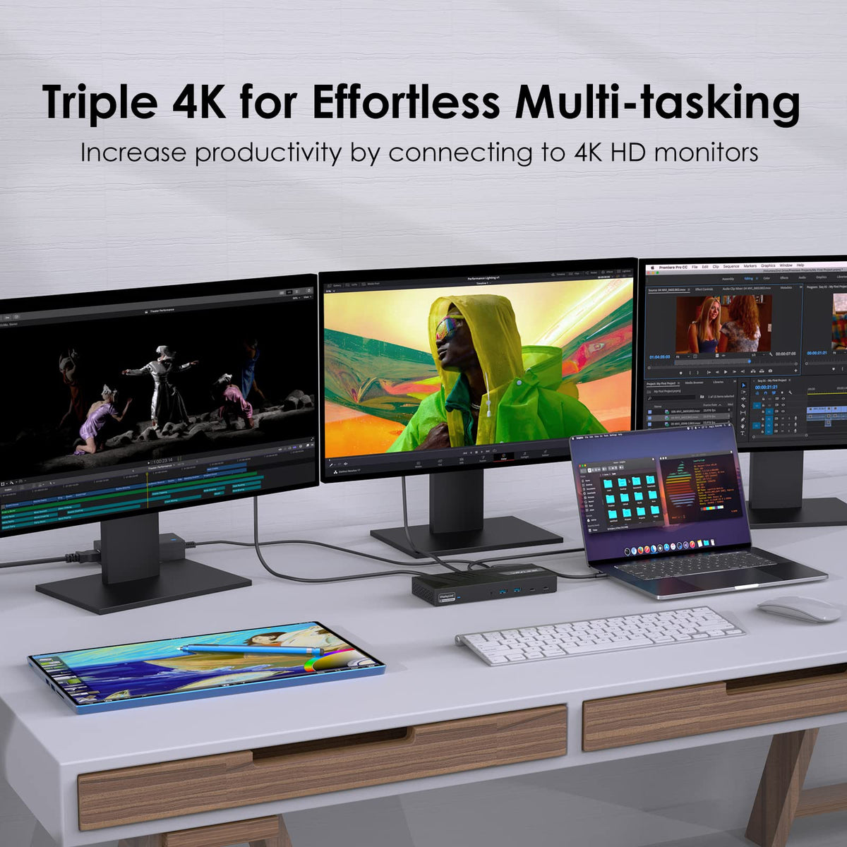 WAVLINK DisplayLink shows six USB Gen2 ports for fast peripheral transfers.
