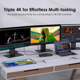 WAVLINK DisplayLink shows six USB Gen2 ports for fast peripheral transfers.