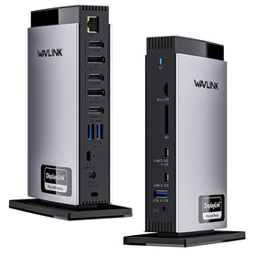 WAVLINK Dock 3 Monitors front view shows accessible port layout for quick setup