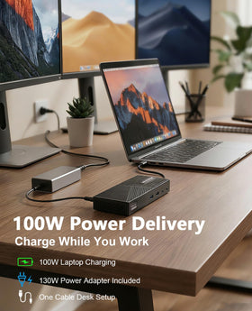 WAVLINK dock delivering 4K and 2K outputs to displays.