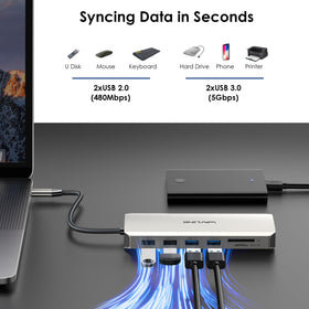 WAVLINK dock Ethernet port connected for stable high‑speed network