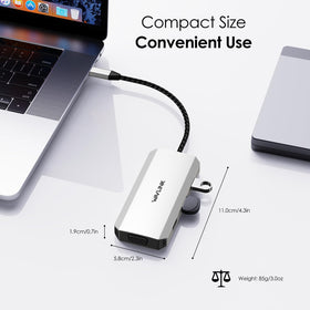 WAVLINK dock on desk lifestyle scene showcasing clutter-free workstation benefits
