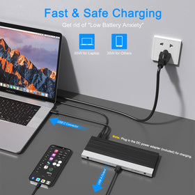 WAVLINK dock beside a smartphone and pen for size comparison and portability benefit