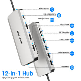 WAVLINK slim side profile demonstrating compact design for tidy desks